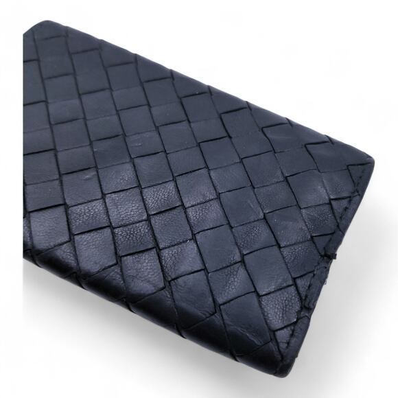 BOTTEGA VENETA Vintage Intrecciato Woven Leather Key CAse Black - Picture 4 of 7